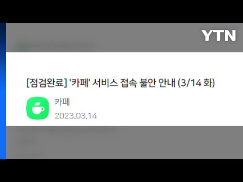   네이버 카페 서비스 30분 접속 장애 서버 오류 YTN