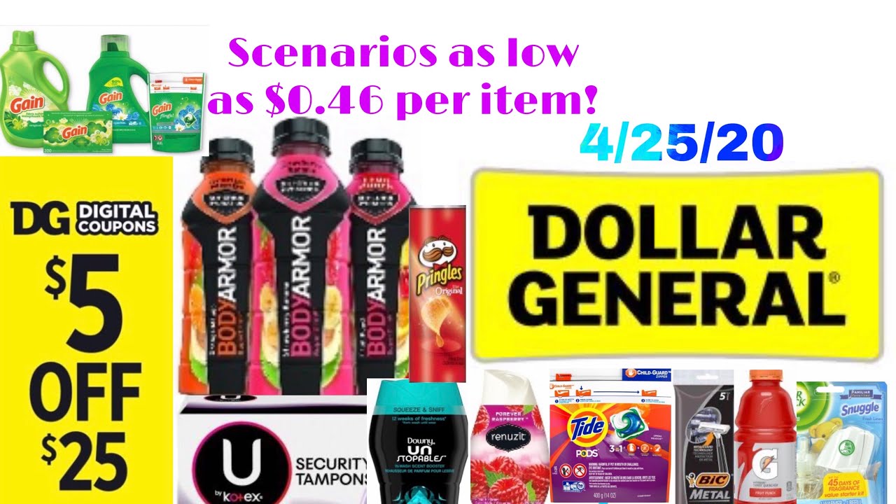 DOLLAR GENERAL 4 25 20 5 Off 25 Scenarios Printable List YouTube