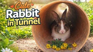 Cute Rabbit in Tunnel 🐰🌼 | Adorable Bunny Playing in Nature Tunnel | Funny & Relaxing Bunny Moments  screenshot 5