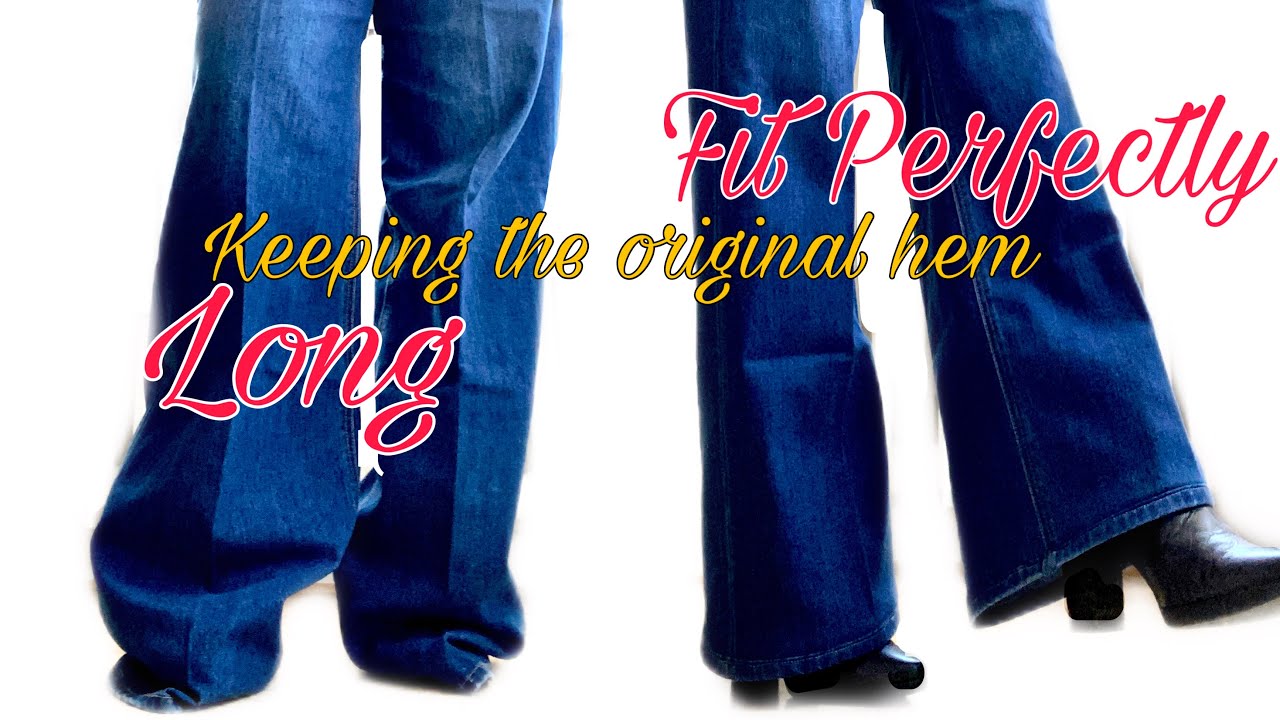 How to Shorten and Hem wide leg Jeans and Keeping Original Hem