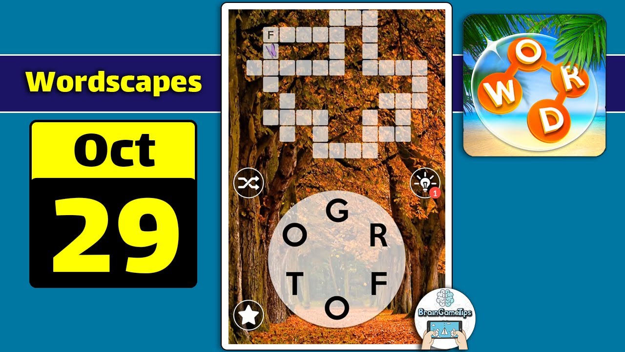 Wordscapes - October 29 2020 Daily Puzzle Answer