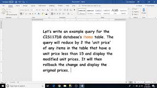 How to use the UPDATE and ROLLBACK commands in SQL