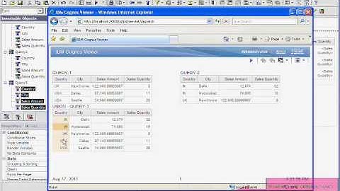 Cognos 10 Training - Advanced RS - Creating Unions - Intersect  - Part 7 of 30
