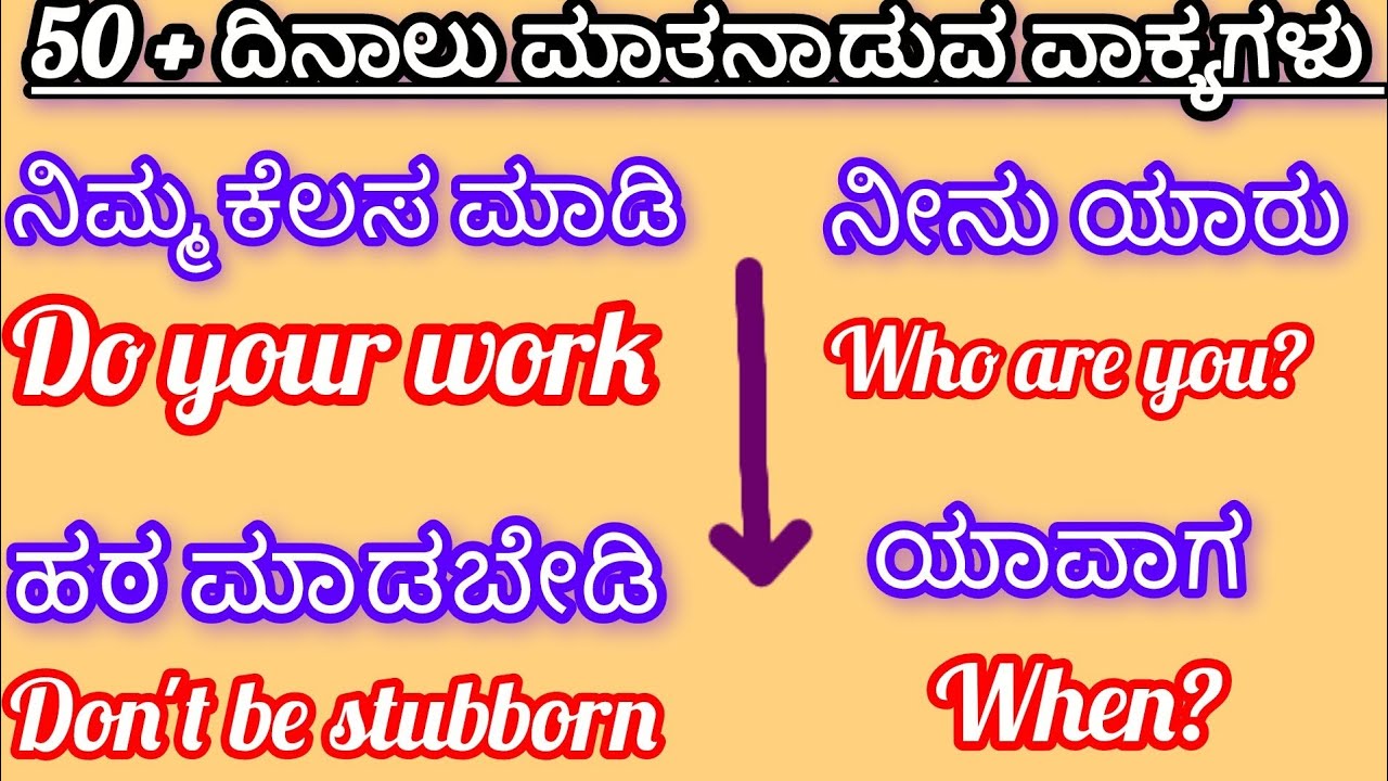English speaking very helful 50+ daily use short sentences practice through kannada#youtube #viralv