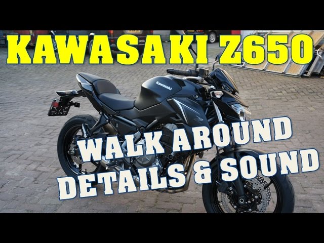 2017 Kawasaki Z650 walk around details + exhaust sound - YouTube