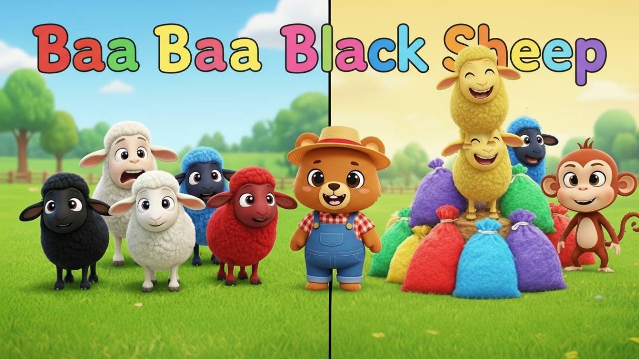🎵 Baa Baa Black Sheep 🐑 Learn Colors with 5 Funny Sheep! | Kids Songs by Pilo & Miko
