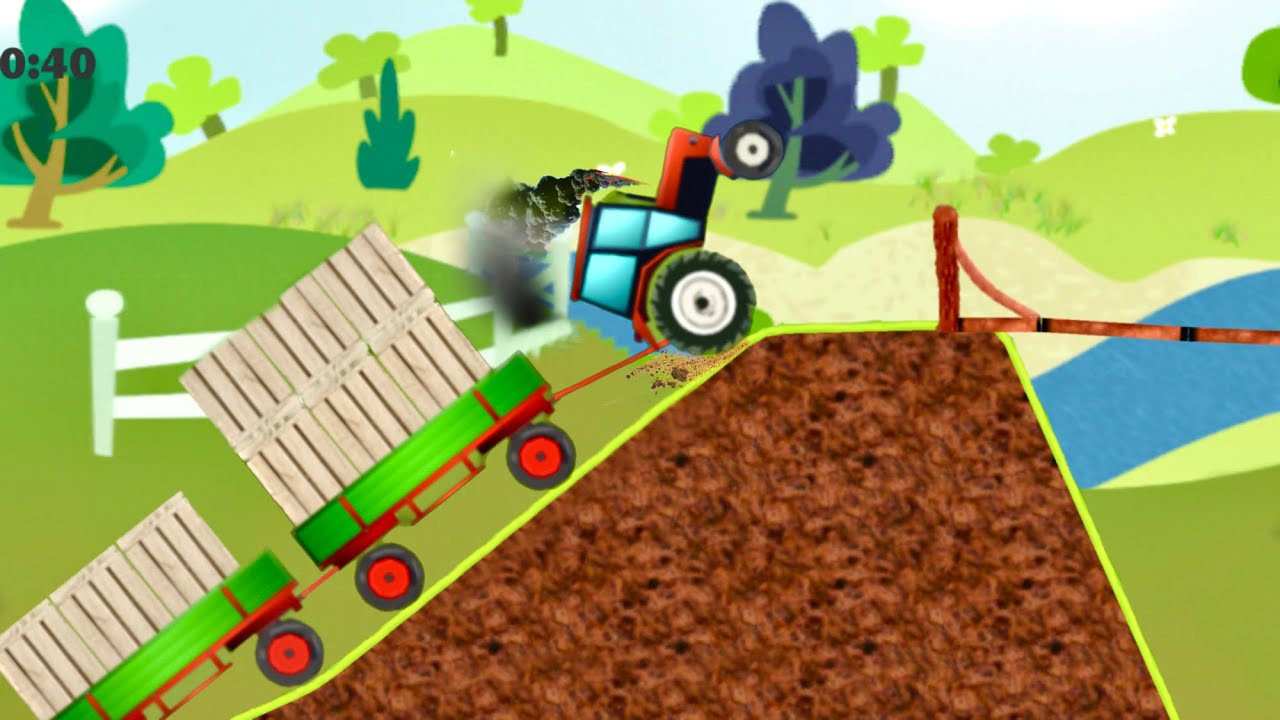 Go Tractor! Tractor climb Racing Tractor Trolley games YouTube