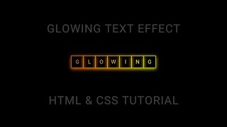 Glowing Text Effect Using HTML & CSS | CSS Text Animation Tutorial