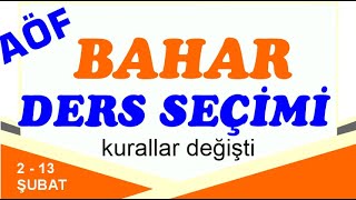 Aöf Kayıt Yenileme Kuralları Bahar Dönemi - Değişiklikler Yapıldı