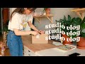 unboxing new stickers and prints, gouache painting,  + berlin walk | studio vlog