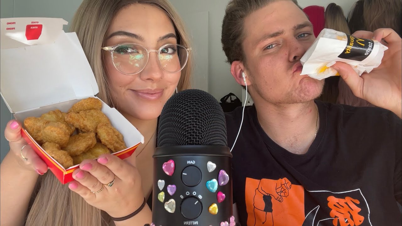 ASMR reacting to your assumptions about us 😅❤️ McDonald’s mukbang with my boyfriend ~20k special!!~