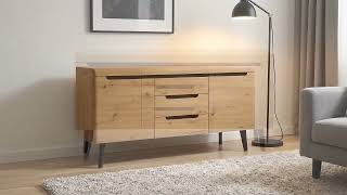 Sideboard Tornac - Eiche Artisan Dekor / Schwarz