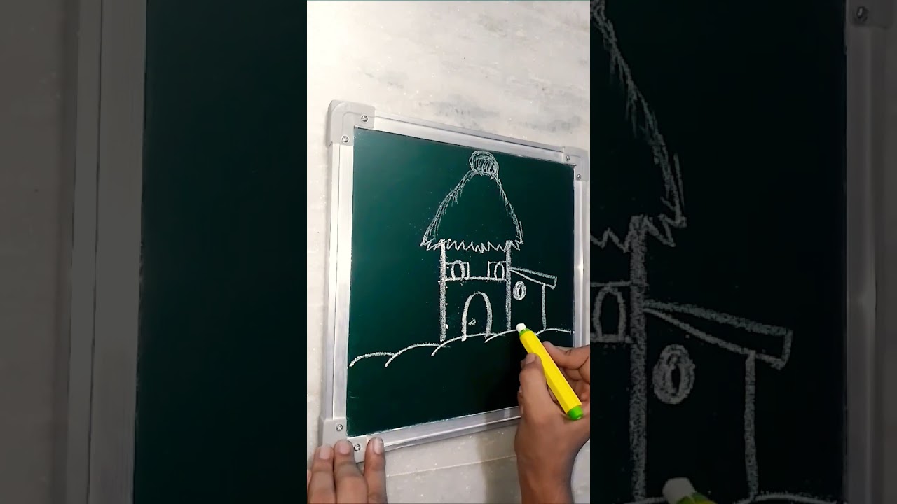 How to draw hut house  🏡 with letter H easy trick for beginners 