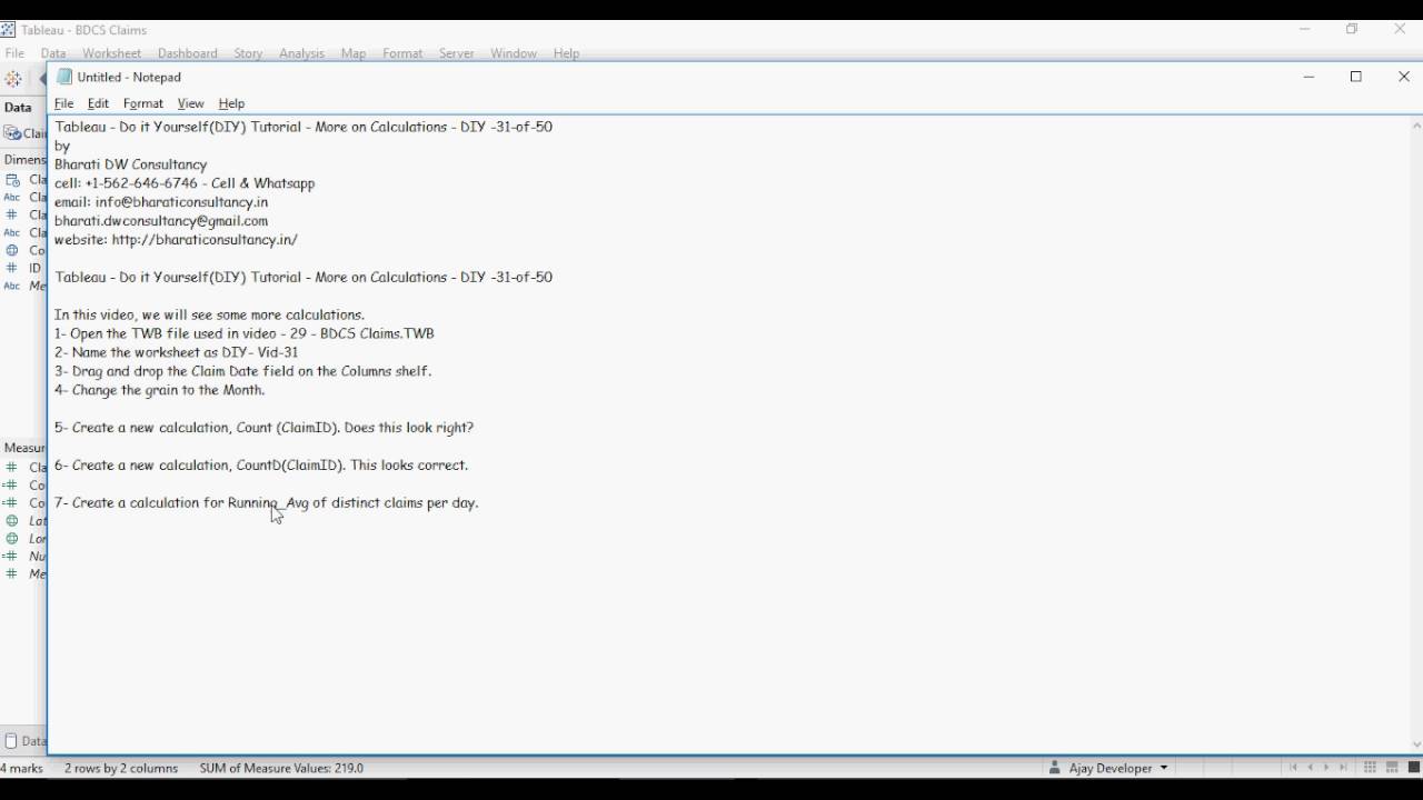 Tableau - Do it Yourself Tutorial - More on Calculations - DIY -31-of ...
