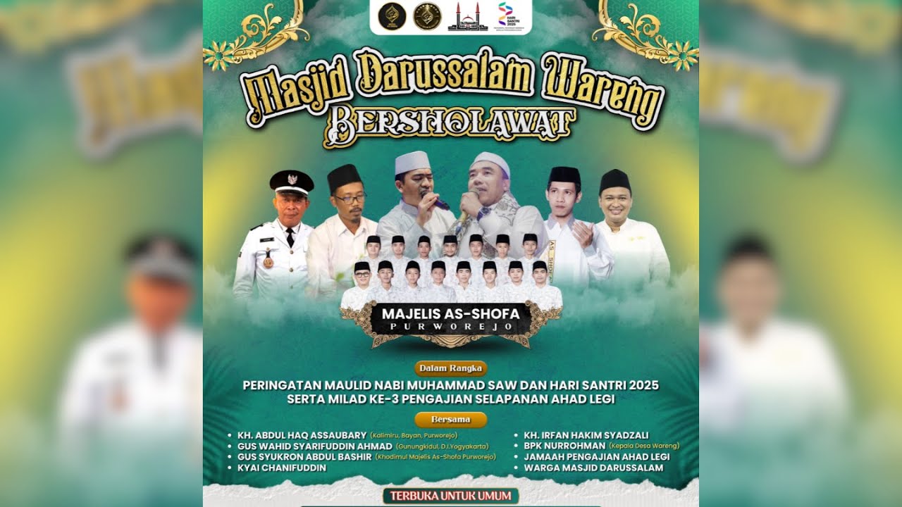 ⭕ MASJID DARUSSALAM WARENG BERSHOLAWAT   Feat  MAJELIS ASSHOFA PURWOREJO