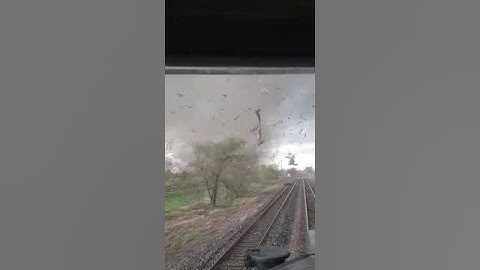 4/26/24 Train conductor gets hit by tornado in Nebraska #tornado #damage #storm #weather
