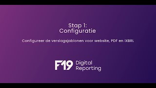 Stap 1: Configureer de verslagsjablonen voor website, PDF en iXBRL