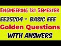 EE25C04 Basic EEE Important questions|EE25C04|Important questions|with answer|2025|