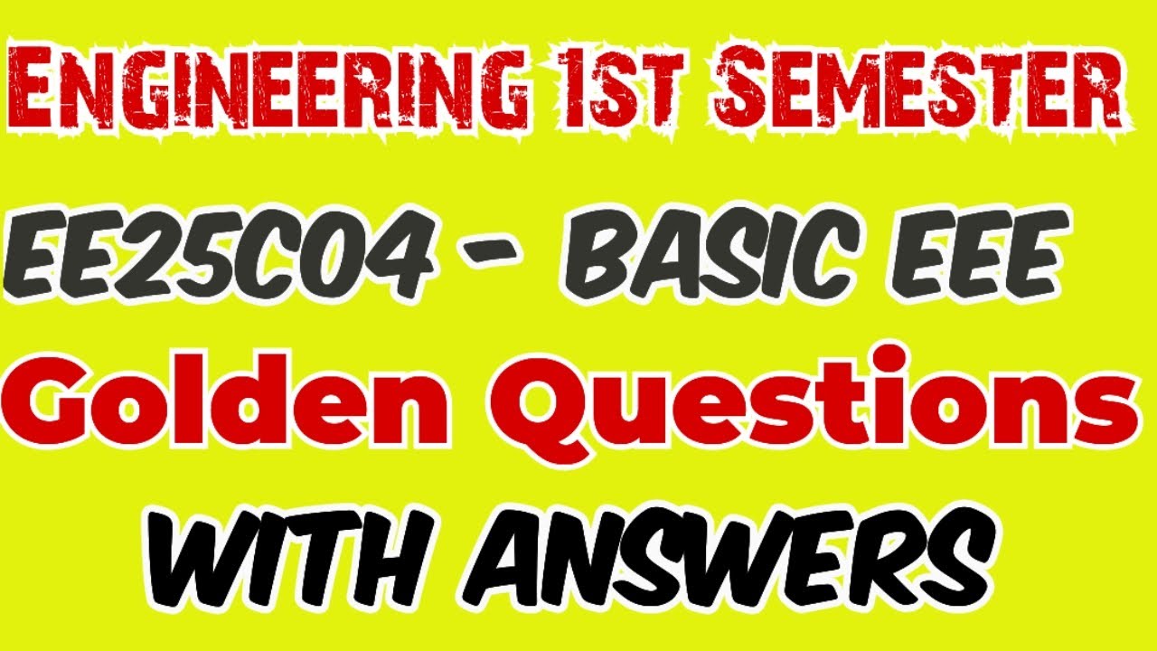 EE25C04 Basic EEE Important questions|EE25C04|Important questions|with answer|2025|