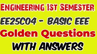 EE25C04 Basic EEE Important questions|EE25C04|Important questions|with answer|2025|