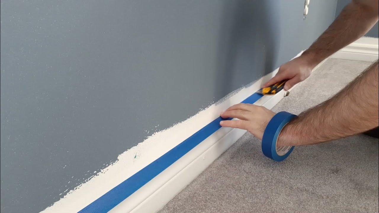 Using tape on top of Baseboards when painting Wall YouTube