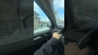 Araba Snap Güzel Müzik Eşliğinde Kar Heyecanı Üzik