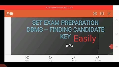 Finding Candidate Keys - Tamil.