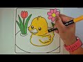 Relaxing Duck Coloring Page 🐥 Cozy Marker Coloring