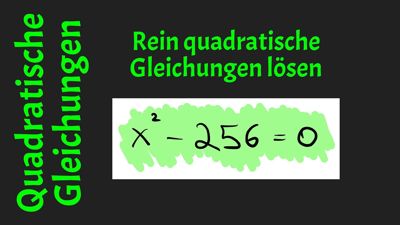 (1) Rein quadratische Gleichungen lösen | QUADRATISCHE GLEICHUNGEN ...