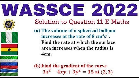 WASSCE 2022 |EMATH ||Q11 |||