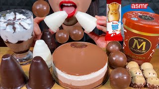 ASMR TRIPLE CHOCOLATE MOUSSE CAKE MAGNUM ICE CREAM KINDER HIPPO CHOCO BALL MASSIVE Eating Sounds