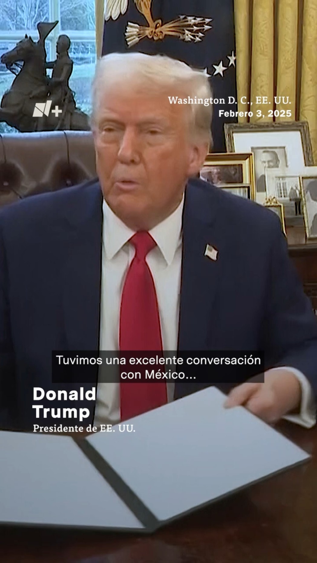 ¿Qué dice Trump de su llamada con Sheinbaum? - N+ #Shorts