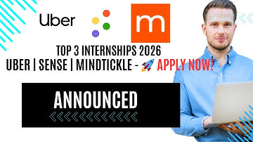 inally Uber, Sense & Mindtickle – 2026 | Internship Hiring | OffCampus | Apply Now 🚀