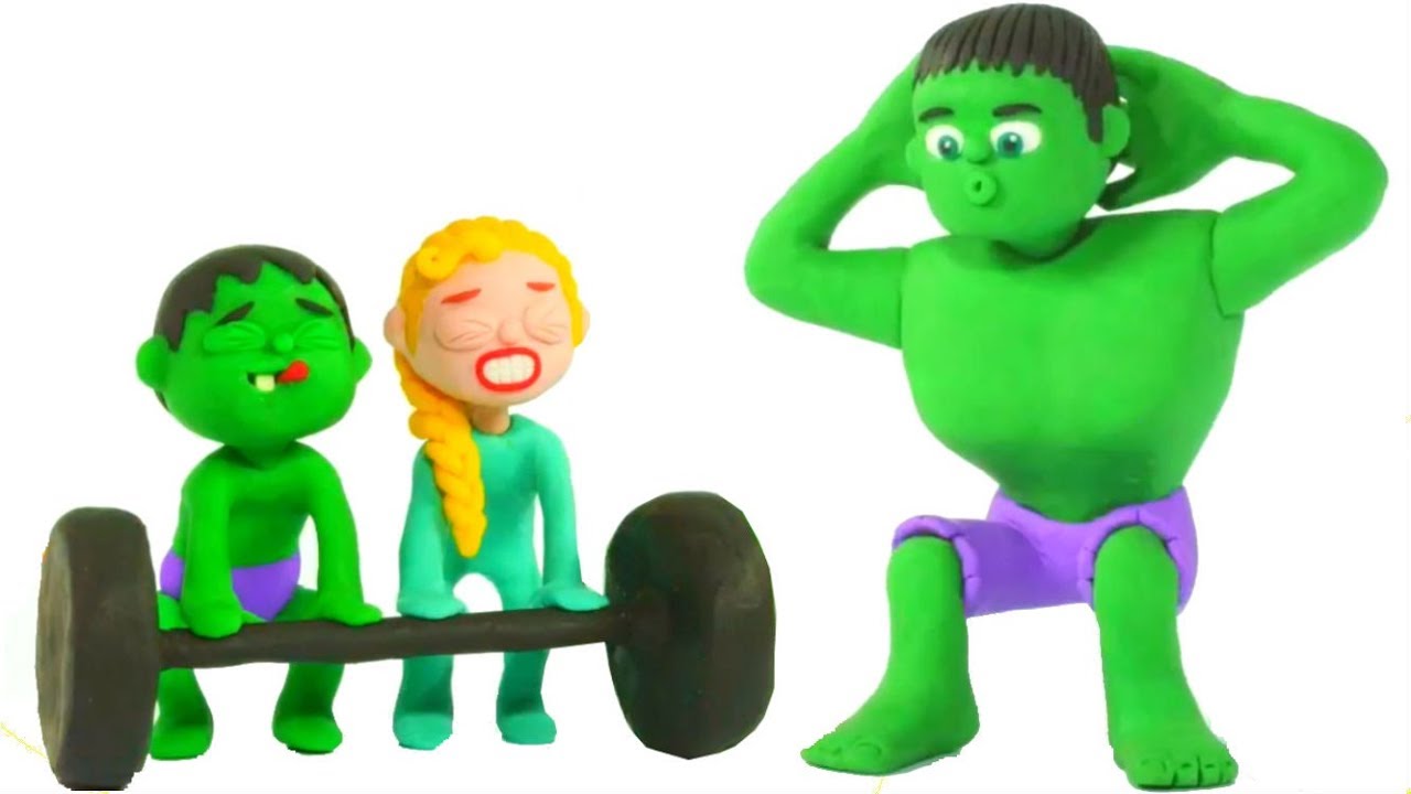 dibujos animados de los 90 FUNNY KIDS DO SOME EXERCISE ❤ Play Doh Cartoons For Kids