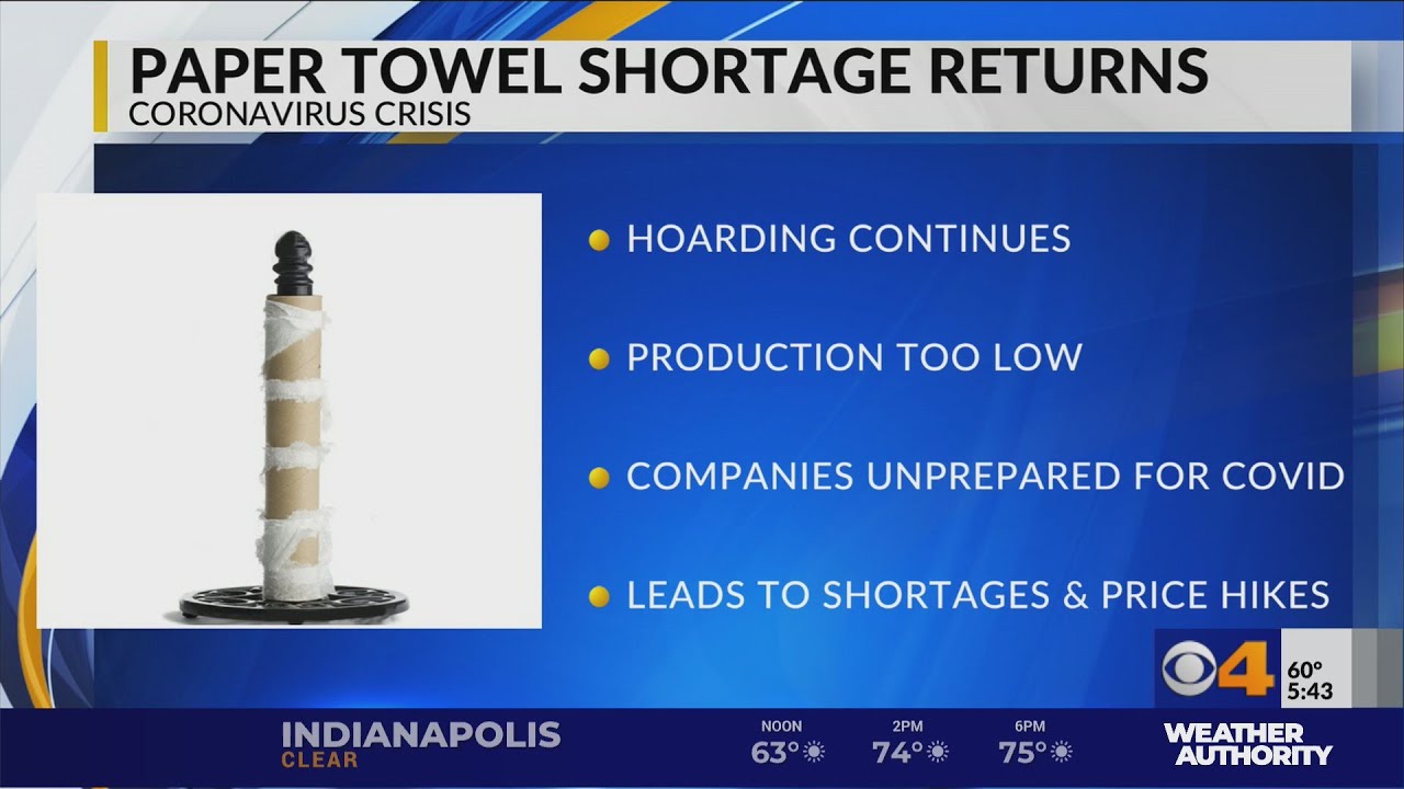 Paper towel shortage during pandemic