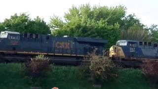 Fast CSX Van Train on Elevated Tracks