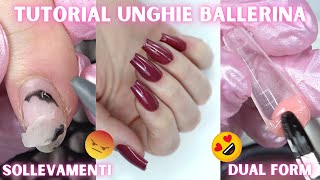 RICOSTRUZIONE STEP BY STEP BALLERINA/COFFIN CON ACRYGEL E DUAL TIPS NAILFOR | Ballerina Shaped Nails