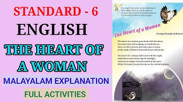 THE HEART OF A WOMAN STD 6 UNIT 4 FOR HALF THE SKY | THE HEART OF A WOMAN CLASS 6 ENGLISH ACTIVITIES