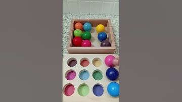 Color Sorting Wooden Balls, ASMR #relaxing #shorts