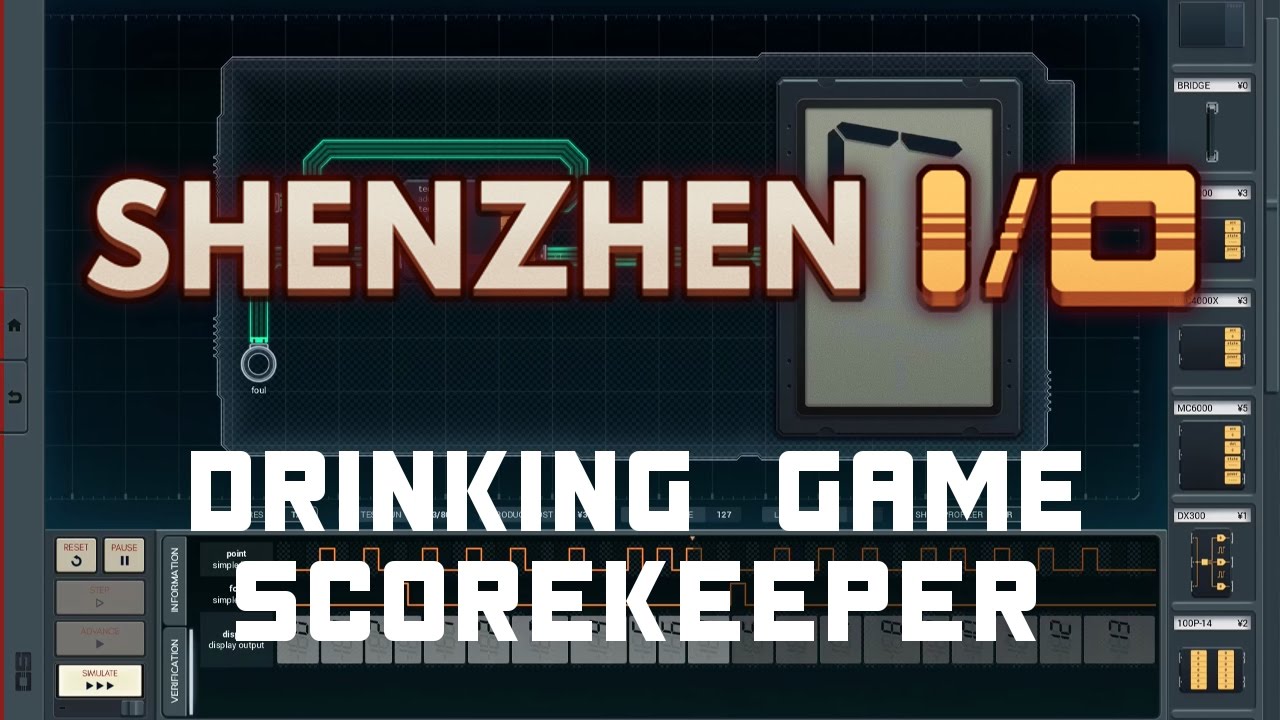 SHENZHEN I/O - Drinking Game Scorekeeper - Updated Solution - YouTube