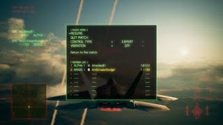 ACE COMBAT 7 SKIES UNKNOWN practicing the kulbit maneuver in multi-player F-22 vs Su-57