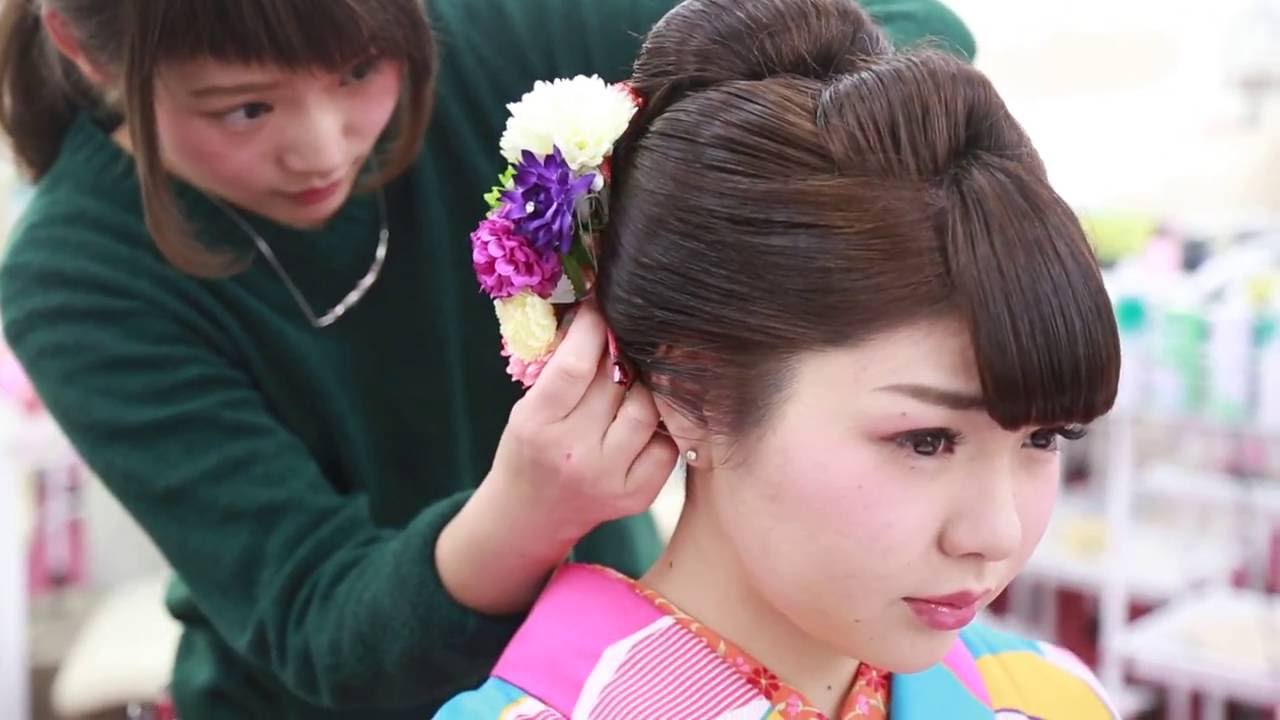 京都着物レンタル 夢館 日本髪風ヘアセット Traditional Japanese Hair Style Youtube