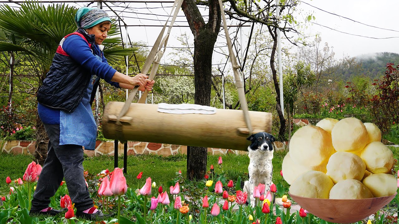 Традиционный азербайджанский завтрак - приготовление органического масла в домашних условиях