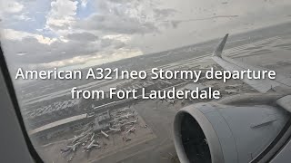 American Airlines A321neo Thunderstorm full power blastoff from Fort Lauderdale (FLL)