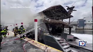 State-of-the art yacht catches on fire in Miami