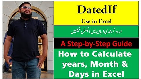 DatedIF Function in Excel, Excel DATEDIF Function Explained in URDU/ Hindi