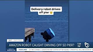 Fact or Fiction: Video shows delivery robot driving off San Diego pier