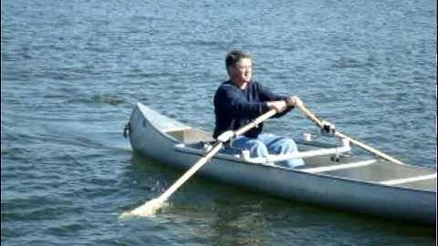 Forward rowing RowRiteTM system for your canoe.  Row your canoe ... FORWARD...
