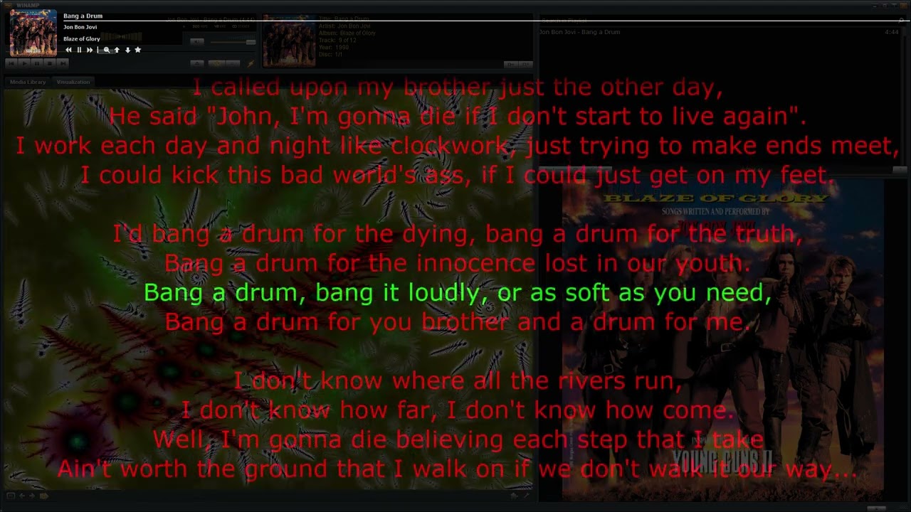 Jon Bon Jovi – Bang a Drum • song with karaoke/synchronized lyrics