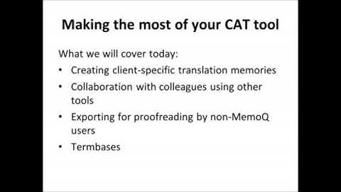 Making the most of your CAT tool – for MemoQ users - part 2